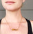 Horizontal Rough Crystal Point Golden Yellow Citrine Gold Plated Necklace