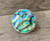 Boho Beach Chic Large Round Abalone Paua Shell Ring in Sterling Silver