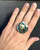 Boho Beach Chic Large Round Abalone Paua Shell Ring in Sterling Silver