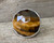 Large Round Geometric Rose Cut Golden Tiger Eye Sterling Silver Statement Ring
