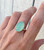 Astrological Aqua Chalcedony Oval Sterling Silver Ring 