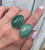 Elegant Large Oval Emerald Green Aventurine Statement Sterling Silver Ring