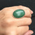 Elegant Large Oval Emerald Green Aventurine Statement Ring in Sterling Silver | Green Gemstone Ring | Silver Ring | Statement Ring