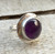 Unique Elegant Hammered Round Purple Amethyst Sterling Silver Ring