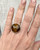 Elegant Octagon Brown Gold Tiger Eye Geometric Statement Ring