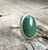 Elegant Oval Emerald Green Aventurine Statement Sterling Silver Ring