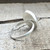 Elegant Oval Ruby Zoisite Boho Minimalist Ring in Sterling Silver 