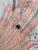 Elegant Modern Cube Cut Geometric Black Onyx Octagon Sterling Silver Ring