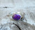 Elegant Boho Chic Horizontal Setting Purple Copper Turquoise Sterling Silver Ring