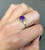 Elegant Boho Chic Horizontal Setting Purple Copper Turquoise Sterling Silver Ring