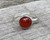 10mm Blood Red Carnelian Solitaire Solitaire Sterling Silver Ring 
