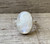 Elegant Large Oval White Rainbow Moonstone Sterling Silver Statement Ring | June Birthstone Ring | Flashy Moonstone Ring | Silver Ring