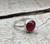 Dainty Elegant Blood Red Carnelian Solitaire Dark Patina or Oxidized Sterling Silver Ring | Carnelian Ring | Gunmetal Carnelian Ring