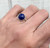 Geometric Cobalt Blue Lapis Octagon Sterling Silver or Oxidized Sterling Silver Ring