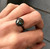 Gunmetal Cube Cut Geometric Flashy Labradorite Octagon Sterling Silver Ring