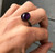 Elegant Oval Faceted Purple Amethyst Birthstone Sterling Silver Ring