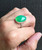 Lovely Elegant Oval Bright Green Chrysoprase Sterling Silver Ring