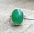 Lovely Elegant Oval Bright Green Chrysoprase Sterling Silver Ring