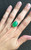 Lovely Elegant Oval Bright Green Chrysoprase Sterling Silver Ring