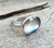 Horizontal White or Black Mother of Pearl Oval Sterling Silver Ring 