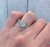 Flower Aqua Chalcedony Round Solitaire Ring in Sterling Silver Scallop Bezel
