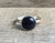 Elegant Round Brown or Navy Blue Sandstone Sterling Silver Statement Ring 