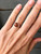 Elegant Round Brown or Navy Blue Sandstone Sterling Silver Statement Ring 