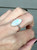 Elegant Romantic Marquise Rainbow Moonstone Serrated Bezel Sterling Silver Ring