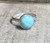 Ethereal Bright Sky Blue Larimar Solitaire Sterling Silver Ring
