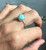 Ethereal Bright Sky Blue Larimar Solitaire Sterling Silver Ring