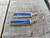 Large Rectangle Pearly Blue Kyanite Gold Plated Dangle Earrings 