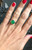 Bright Green Large Round Faceted Chrysoprase Sterling Silver Ring
