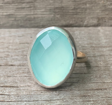【REAL SILVER 925】AQUA SILVER REAL SILVER 925】AQUA SILVER Faceted Aqua Blue Zircon
