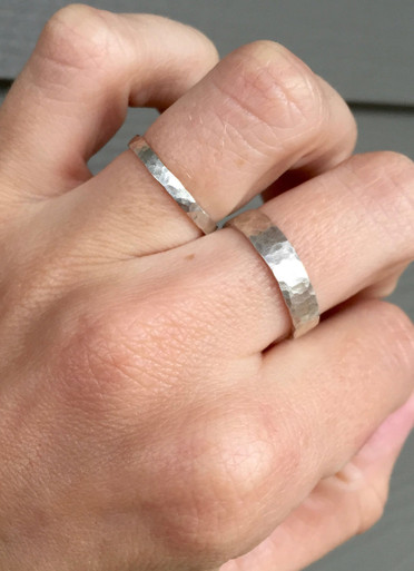 Scandinavian Minimalist Design Nordic Chic Ring Band for Him or Her Sterling Silver Custom Birch Leaf Ring with Gemstone
