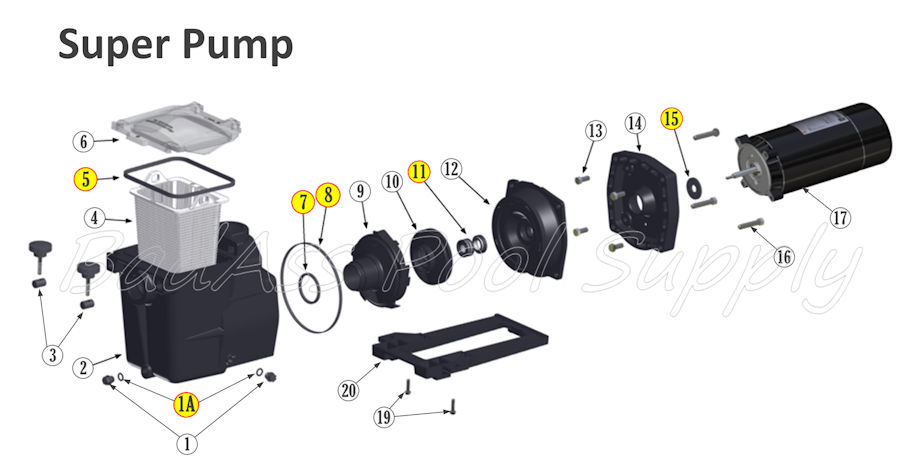 Hayward Super Pump Saltwater O-Ring Repair-Rebuild Kit #123V