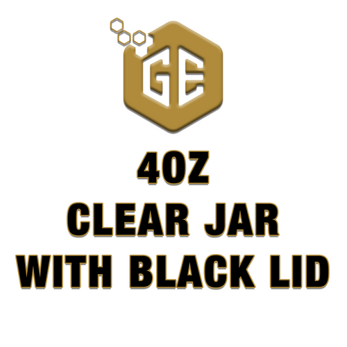 4oz Clear Jar w/ Black Lid (Empty)