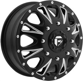 Fuel Off-Road Throttle Front Dually Wheel - Black & Chrome Fuel Off-Road Throttle Front Dually Wheel - Black & Chrome