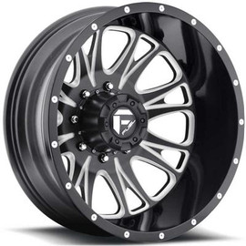 Fuel Off-Road Throttle Rear  Dually Wheel - Black/Milled Fuel Off-Road Throttle Rear  Dually Wheel - Black/Milled