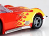 AFX Mega-G+ 1970 Corvette wildfire yellow/red HO slot car side close up