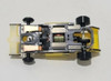 Viper Formula V race ready yellow HO slot car chassis view