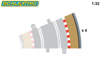 Scalextric radius 2 22.5 degree outer curve border C8239 Scalextric radius 2 22.5 degree outer curve border C8239