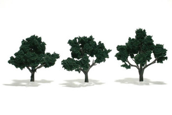 Woodland Scenics realistic 3 to 4 inch dark green trees TR1508