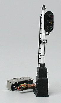 Model Power 3 light HO scale block signal with relay box base 1678 Model Power 3 light HO scale block signal with relay box base 1678