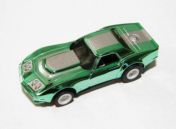 Bulldog AFX Turbo AP Chevy Corvette chrome mint green/silver stripe HO slot car