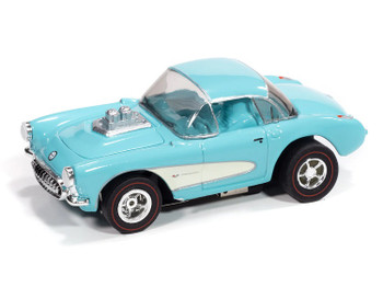 Auto World X-Traction 1957 Chevy Corvette convertible turquoise HO slot car