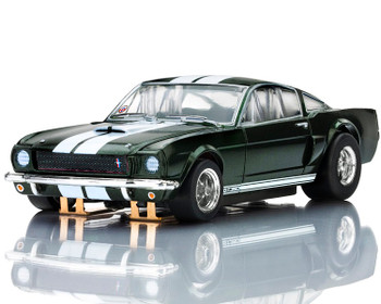 AFX Mega-G+ 1966 Shelby GT350 Green White Stripes HO Slot Car