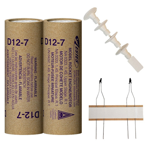 Estes D12-7 model rocket engines