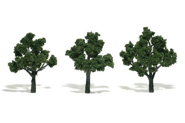 Woodland Scenics realistic 3 to 4 inch medium green trees TR1507