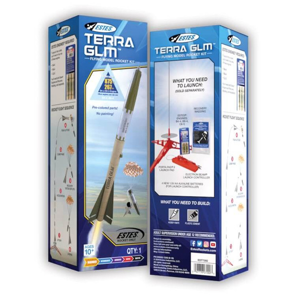 Estes Terra GLM flying model rocket kit outer package