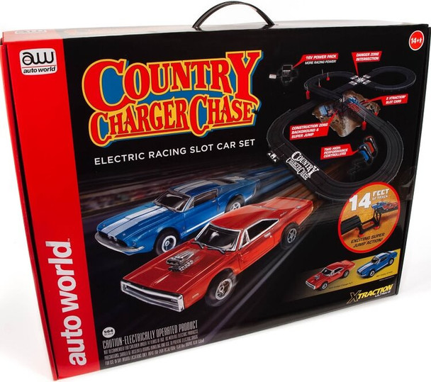 Auto World Country Charger Chase HO scale race set SRS335